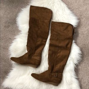 Brown over the knee boots